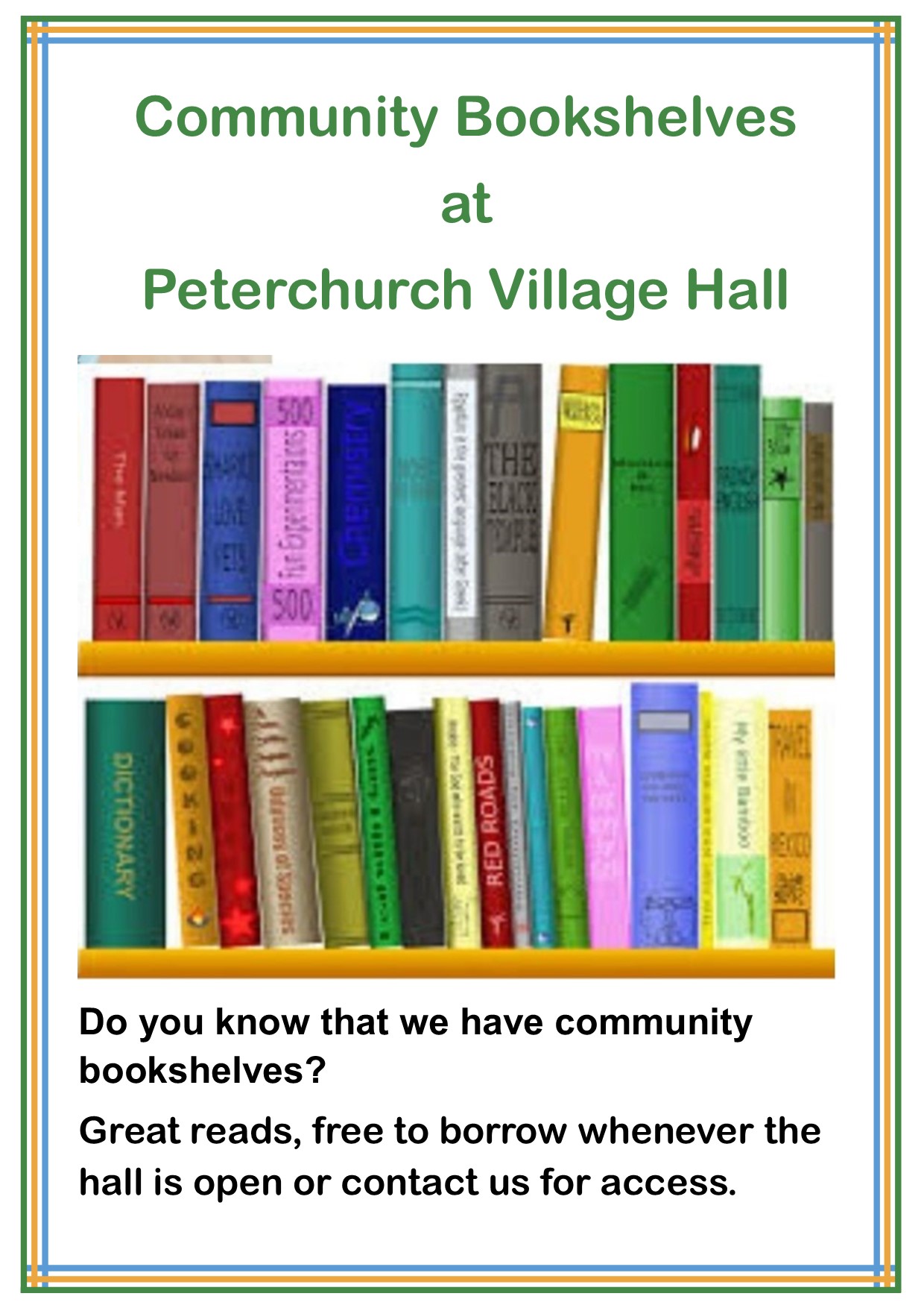 community bookshelves flyer